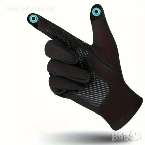Нови водоустойчиви зимни ръкавици, унисекс в черен цвят, снимка 3 - Ръкавици - 47566868