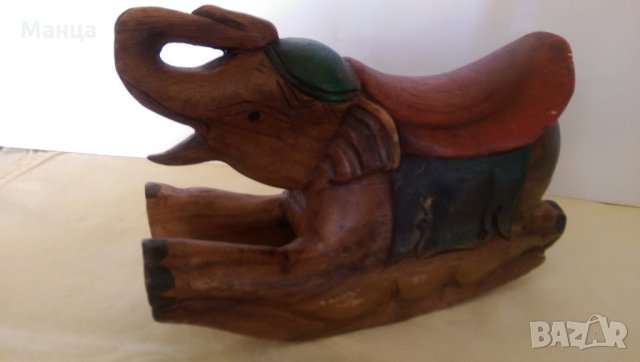 Старо дървено слонче, снимка 2 - Антикварни и старинни предмети - 26289504