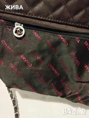 Кафява дамска чанта през рамо, снимка 8 - Чанти - 48021793