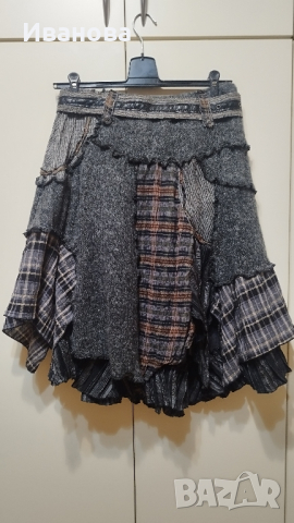 Зимна пола съчетание между плетиво и плат , снимка 4 - Поли - 44846918