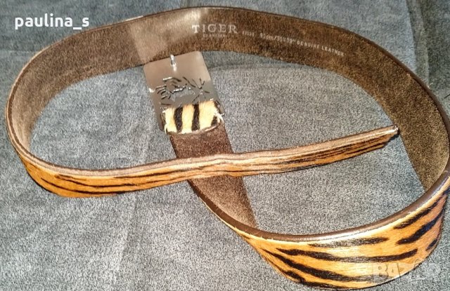 Дизайнерски колан "Tiger"® - естествена кожа с косъм , снимка 3 - Колани - 28132602