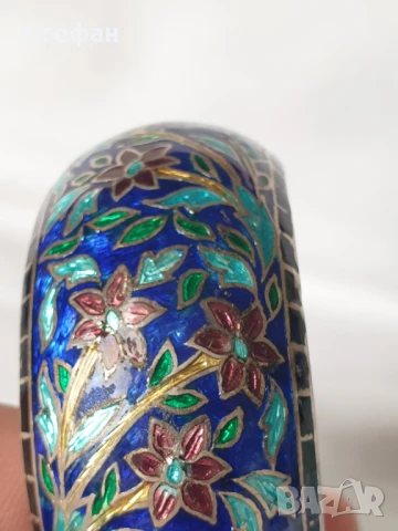 Сребърна гривна с емайл, снимка 6 - Гривни - 51036042