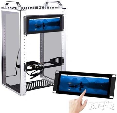 GeeekPi 7.84" 2U Rack LCD Touch 1280x400, снимка 5 - Монитори - 53604233