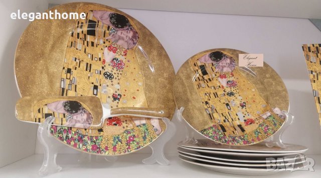 Сервиз за торта от 8 ЧАСТИ - ЦЕЛУВКАТА, снимка 1