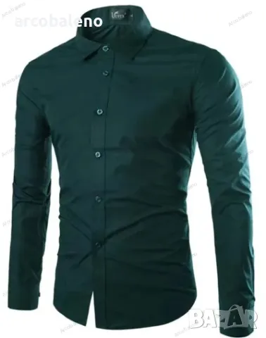 Ежедневна мъжка риза с дълги ръкави, 17цвята, снимка 6 - Ризи - 47997572