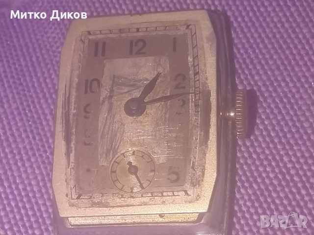 Анкер винтидж часовник за части черто 15 камъка надпис отвътре
