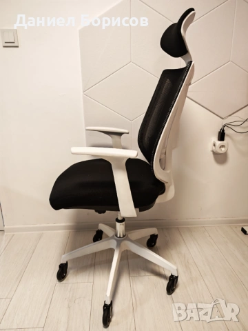 ергономичен офис стол Antares Eclipse - Бял/Черен (Меш), снимка 2 - Столове - 53214166