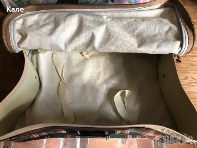 Старинен куфар 70те текстилен с цип, снимка 6 - Куфари - 50083285