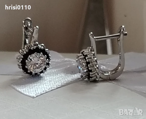 Нови нежни сребърни обеци с английско закопчавсне 