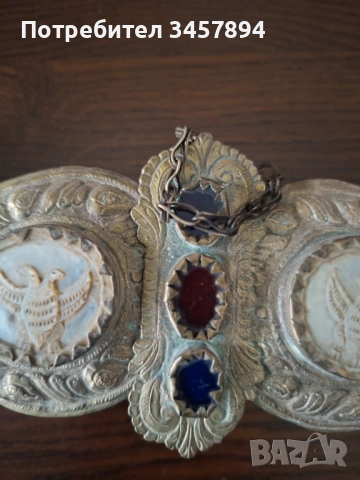 Възрожденски сребърни пафти със седеф, снимка 4 - Антикварни и старинни предмети - 52811409