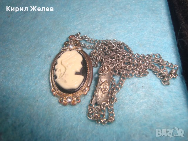 КАМЕЯ СТАР ВИКТОРИАНСКИ ПЕНДАНТ АНГЛИЯ ПОСРЕБРЕН МЕДЕН МАЙСТОРСКА ИЗРАБОТКА ВИНТИДЖ БИЖУ 26919