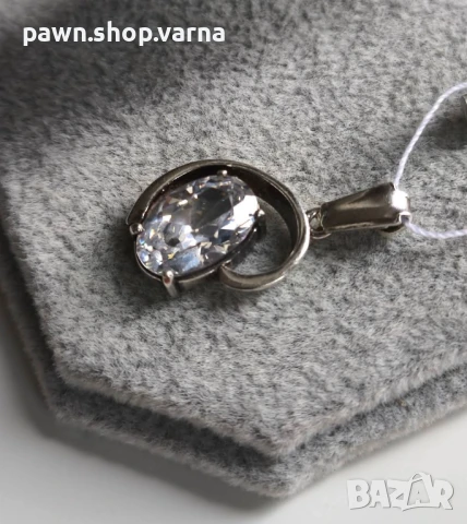 Нова сребърна висулка с камък – 925 проба, снимка 2 - Колиета, медальони, синджири - 50868317