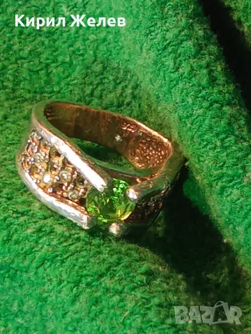 КЛАСИЧЕСКИ РЕТРО АРТ СКЪПОЦЕНЕН СРЕБЪРЕН ПРЪСТЕН СРЕБРО 925 с ФАСЕТИРАНИ ОЛИВИН и ЦИРКОНИ 66177, снимка 14 - Пръстени - 49876649