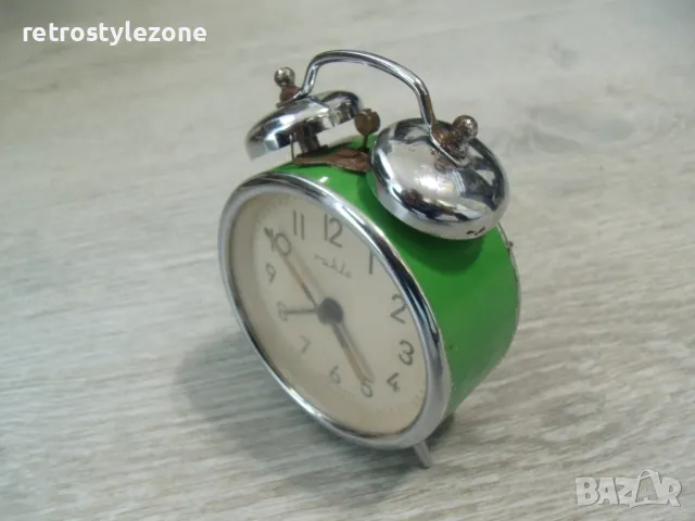 № 7826 стар часовник - Ruhla   - механичен  - настолен  - будилник / с две камбанки /  - работещ / п, снимка 4 - Други ценни предмети - 48650974