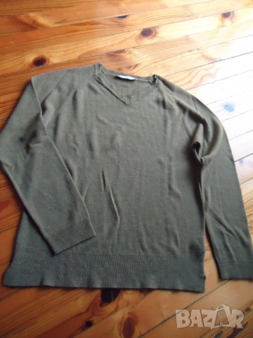 тютюневозелен пуловер, снимка 2 - Блузи с дълъг ръкав и пуловери - 38465946