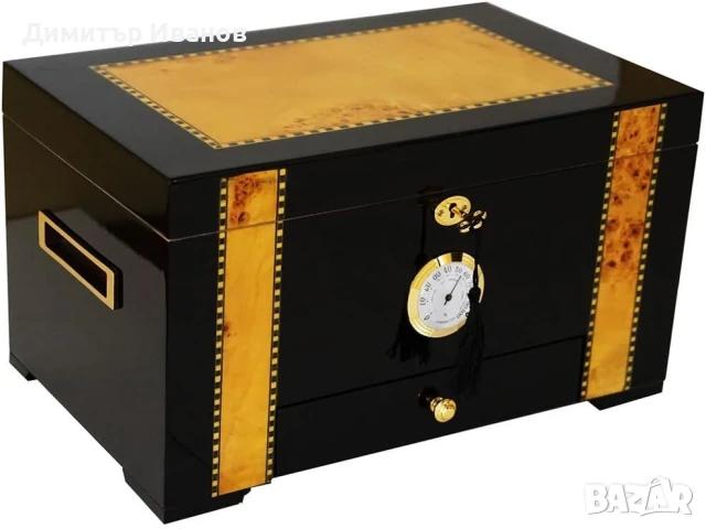 Кедров хумидор за 80-100 пури със хидрометър и овлажнител, снимка 8 - Други - 50996842