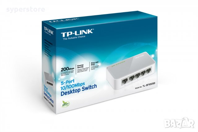 Суич TP-Link TL-SF1005D 5 порта Switch 100Mbps комутатор, снимка 2 - Суичове - 9986805