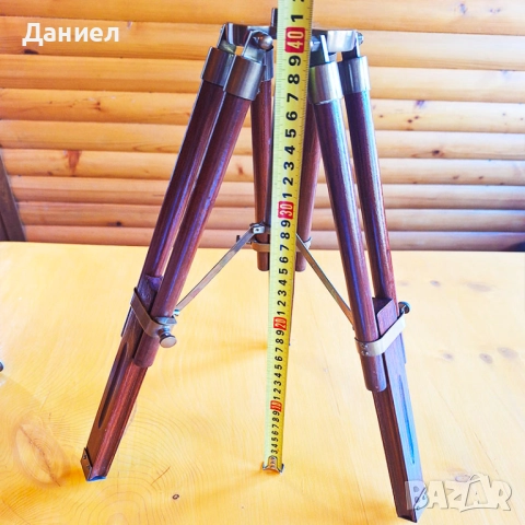 Далекоглед бронзов с античен дизайн и дървена тринога, снимка 9 - Други ценни предмети - 50923191