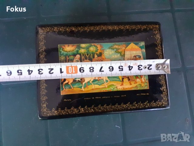 Руска лакова кутия рисувана сцена от приказка, снимка 5 - Антикварни и старинни предмети - 37942745
