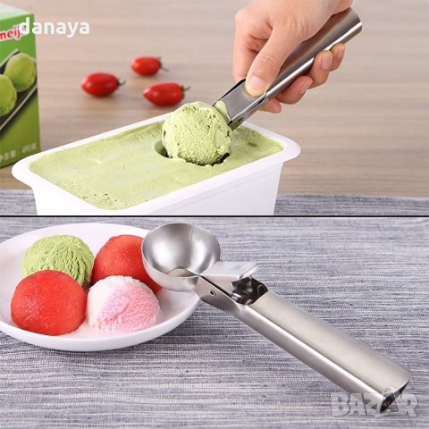 1485 Метална лъжица за сладолед с механизъм, снимка 4 - Прибори за хранене, готвене и сервиране - 28684432