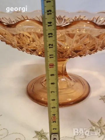 стъклена фруктиера цветно стъкло 14/1, снимка 5 - Антикварни и старинни предмети - 49396916