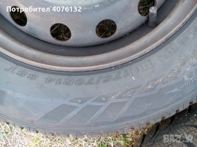 	4 Броя Зимни гуми сьс джанти 175/70/14  за пежо -ситроен, снимка 4 - Гуми и джанти - 51913228