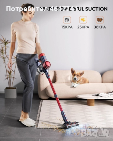 Безжична прахосмукачка Cordless Vacum Cleaner Buture VC50 Red, снимка 1
