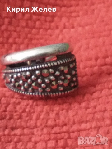 ЕЛЕГАНТНА СКЪПОЦЕННА СРЕБЪРНА ОБЕЦА СРЕБРО 925 с ФАСЕТИРАНИ БЛЕСТЯЩИ МАРКАЗИТИ 28589, снимка 10 - Обеци - 50542142