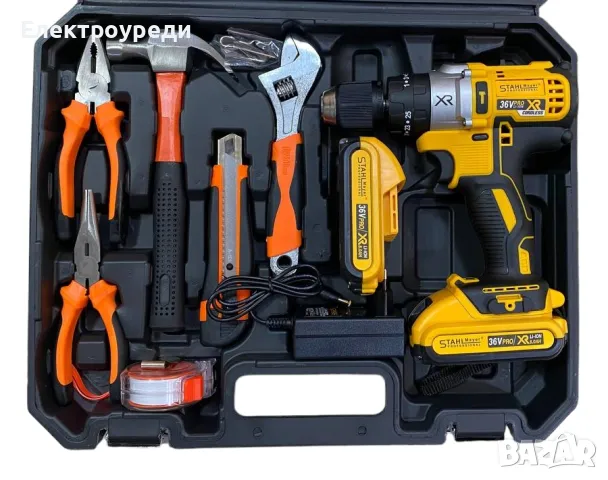 Акумулаторен Винтоверт + 111 части STAHLМAYER 36V 8,0AH Ударна Бормашина, снимка 6 - Винтоверти - 47607866