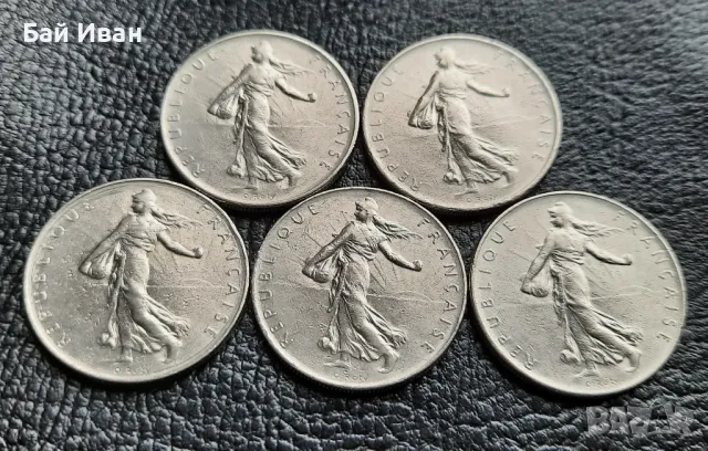 Лот монети 1 франк различни години-Франция /6/ -прекрасни !, снимка 2 - Нумизматика и бонистика - 49657129