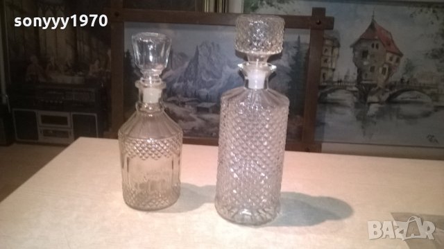 стъкленици с тапи за колекция коняк или уиски-2бр, снимка 5 - Антикварни и старинни предмети - 27501383