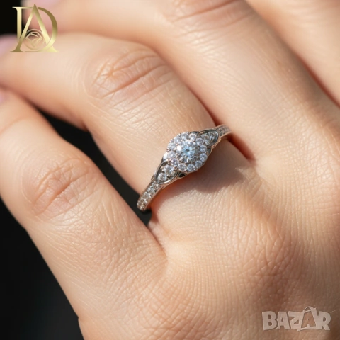 Нов Златен Пръстен с 0.82кт Естествени Диаманти, снимка 2 - Пръстени - 42936255