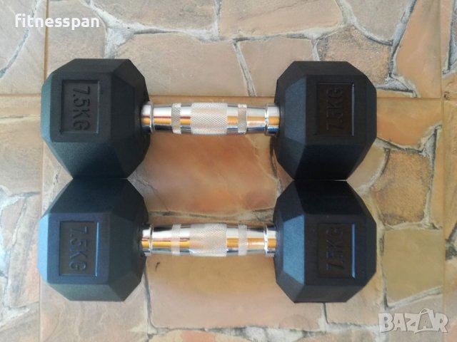 Хексалгенови дъмбел 2 бр. х 7,5 кг., снимка 2 - Фитнес уреди - 37596654