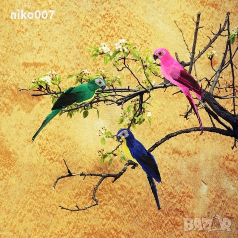 декорация-птици-папагали-ръчна изработка