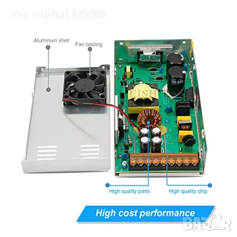 Импулсно захранване 48V 10A 480W AC/DC индустриално, снимка 2 - Друга електроника - 53247952
