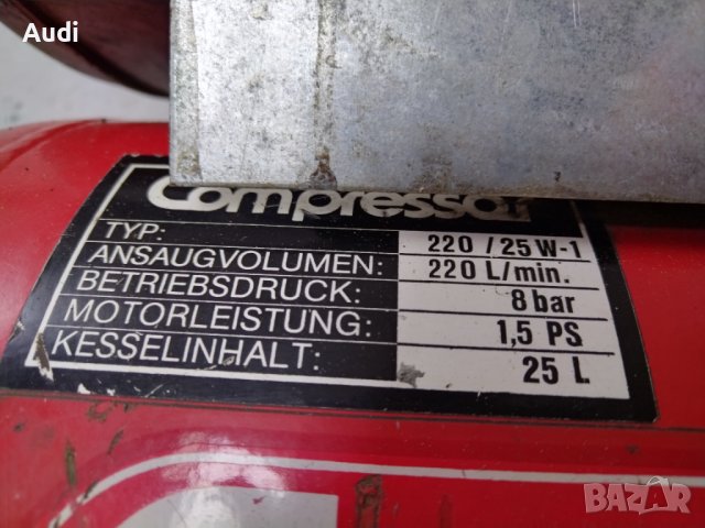 Маслен компресор 250W / 1.5 HP Бурилка с обем 25 литра 8 бара налягане Въздушен дебит 220 литра в ми, снимка 9 - Компресори - 43971187