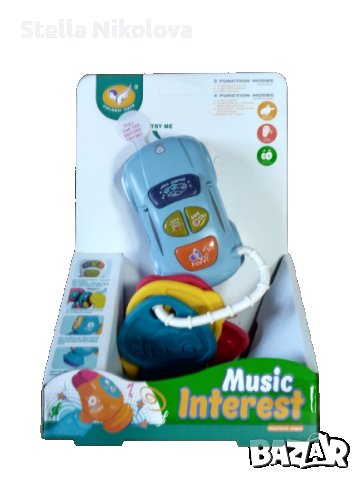 Бебешка кола със звуци и силиконови чесалки за зъби, снимка 2 - Музикални играчки - 38198294