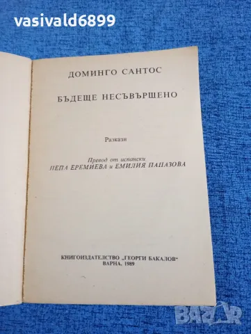 Доминго Сантос - Бъдеще несъвършено , снимка 4 - Художествена литература - 50358336