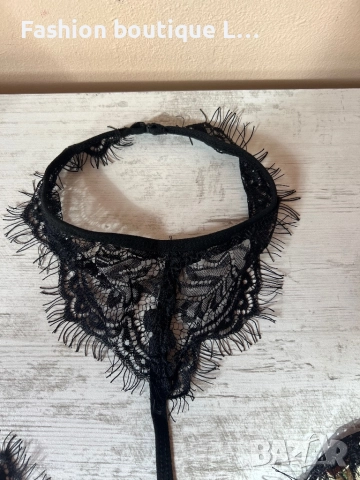 Ново черно дантелено бюстие с чокър на врата и бродерия S , M , L , XL налични размери 🖤❤️🖤❤️, снимка 3 - Бельо - 52197129