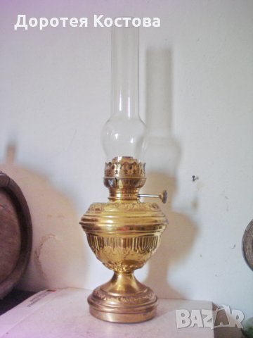 Стара голяма месингова лампа 3, снимка 2 - Антикварни и старинни предмети - 28861222
