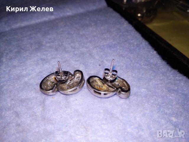 РАЗКОШНИ СРЕБЪРНИ СКЪПОЦЕННИ ФЕШЪН АРТ ОБЕЦИ СРЕБРО 925 с БЯЛА ПОЗЛАТА и ЦИРКОНИ 34420, снимка 9 - Обеци - 39665867