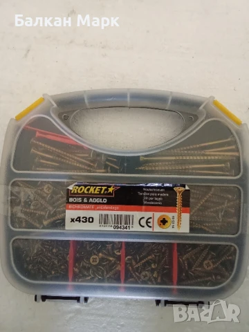 Органайзер със сет винтове за дърво Rocket Bois & Agglo – 430 бр. – с връх тип 17