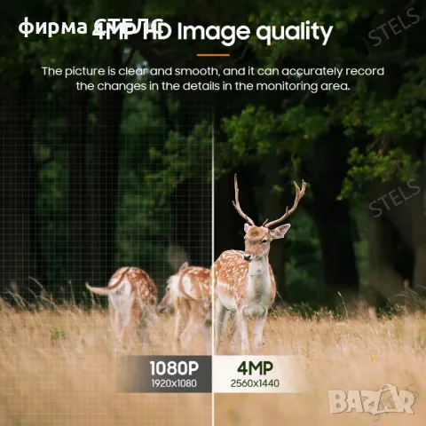  Соларна камера STELS W4, 4G, 4MP Ultra HD, 7800mAh, IP66, Камуфлажна, снимка 7 - IP камери - 50221248