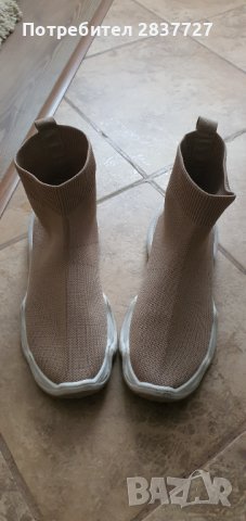 Боти бежови, снимка 2 - Дамски боти - 43004486