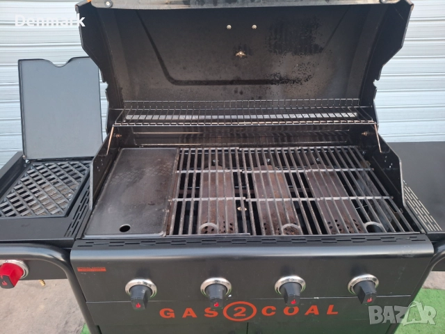 Комбинирана барбекю на газ и дървени въглища, снимка 2 - Барбекюта - 52425455