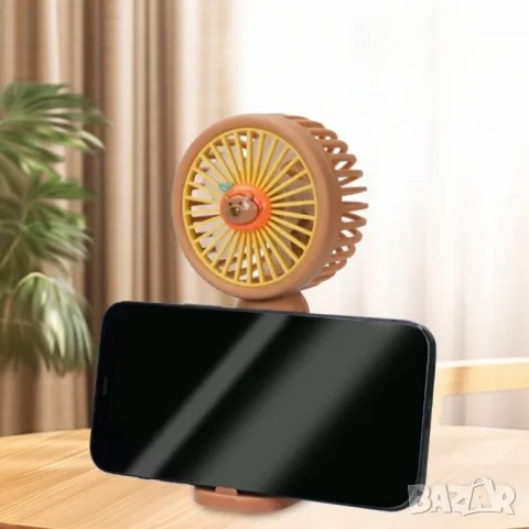 Мини вентилатор с фигура на капибара – забавен и практичен аксесоар, снимка 2 - Вентилатори - 50428152