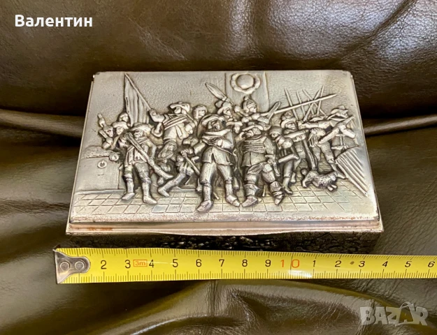 #2002# Кутия за цигари/пури. Винтидж. Посребрена. Холандия.