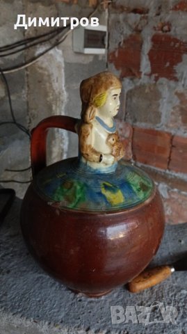 Стара ритуална стомна с момиче и заек, снимка 6 - Антикварни и старинни предмети - 43241733