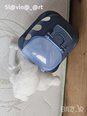 Плюшено куче с транспортна клетка и кокал, снимка 2 - Плюшени играчки - 53437527