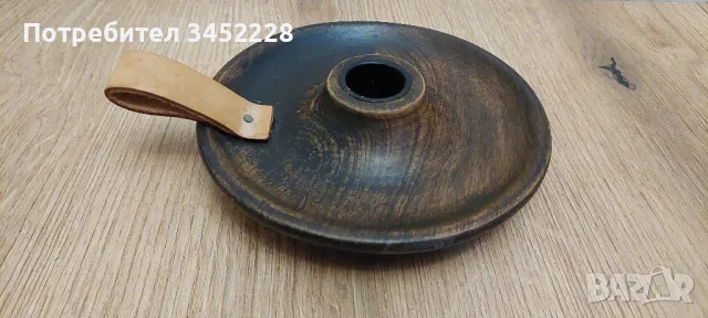 свещник дърворезба за ценители отличен , снимка 1